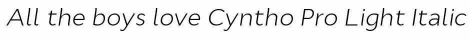 Cyntho Pro Light Italic