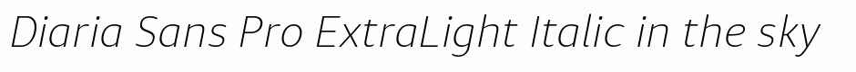 Diaria Sans Pro ExtraLight Italic