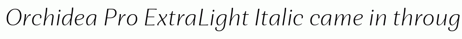 Orchidea Pro ExtraLight Italic