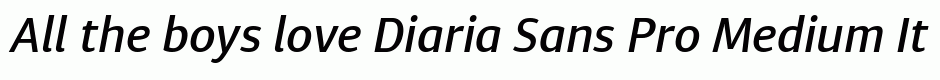 Diaria Sans Pro Medium Italic