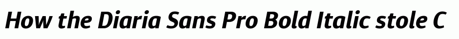 Diaria Sans Pro Bold Italic