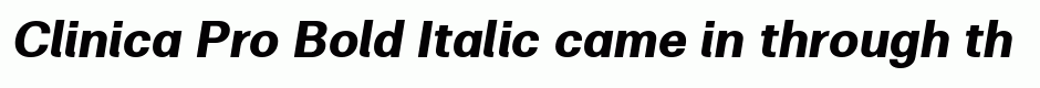 Clinica Pro Bold Italic