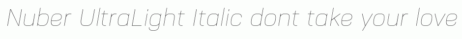 Nuber UltraLight Italic