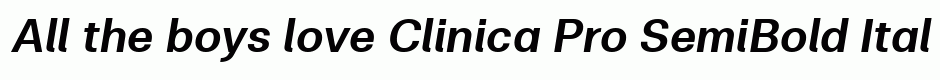 Clinica Pro SemiBold Italic