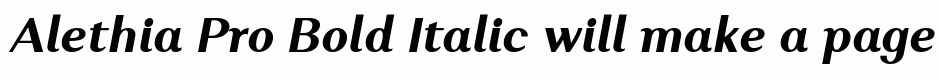 Alethia Pro Bold Italic