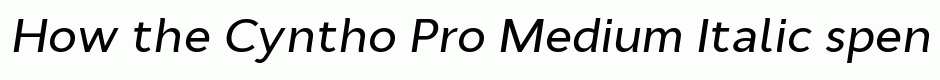 Cyntho Pro Medium Italic