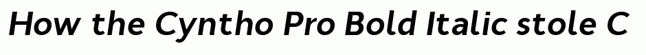 Cyntho Pro Bold Italic