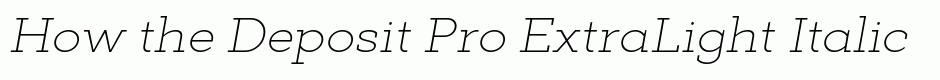 Deposit Pro ExtraLight Italic