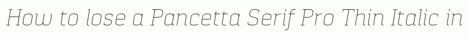 Pancetta Serif Pro Thin Italic