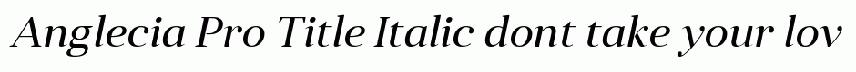 Anglecia Pro Title Italic