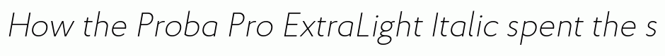 Proba Pro ExtraLight Italic