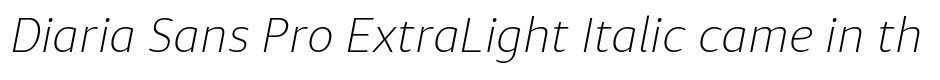 Diaria Sans Pro ExtraLight Italic