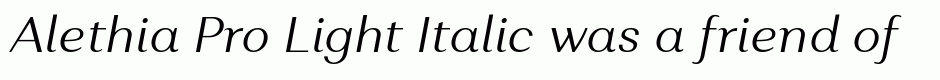 Alethia Pro Light Italic